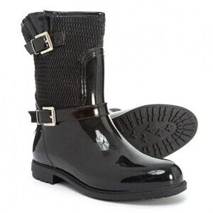 Aquatherm by Santana Canada Bianca Black Patent Leather Waterproof Snow Boots 6